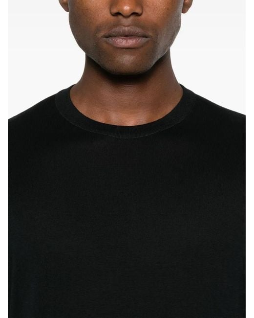 John Smedley Black Short-Sleeve T-Shirt for men