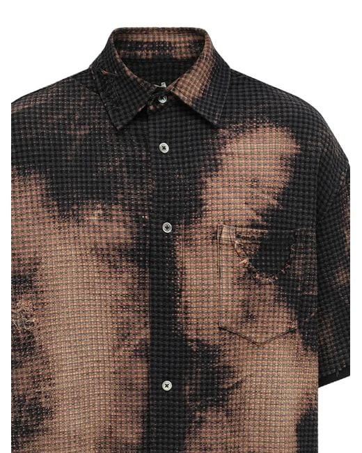 Feng Chen Wang Black Decayed Check Shirt for men