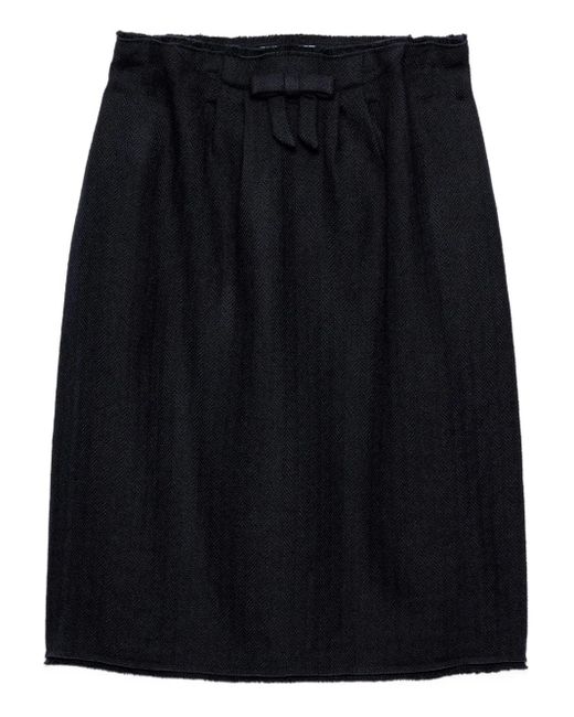 Jupe Mi-Longue À Détail De Nœud Prada en coloris Black
