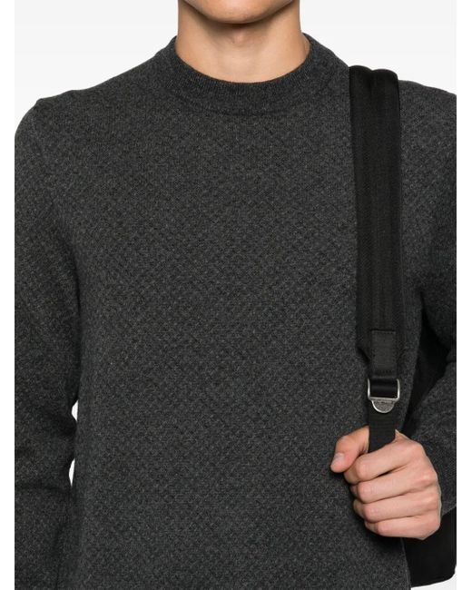 Boss Black Patterned-Jacquard Sweater for men