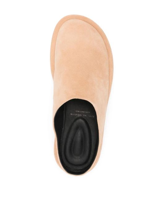 Officine Creative White Slip-On Suede Mules