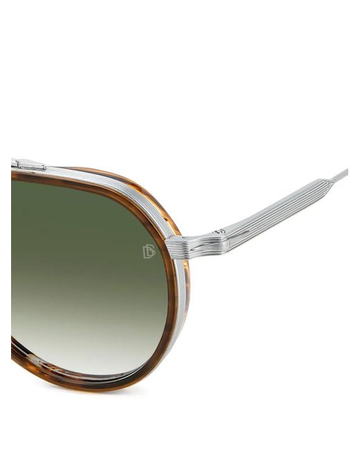 David Beckham Green Pilot-Frame Sunglasses for men