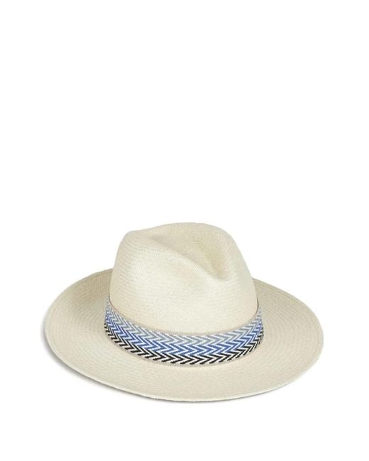 Lock & Co White Walter Chevron-Patterned Panama Hat for men