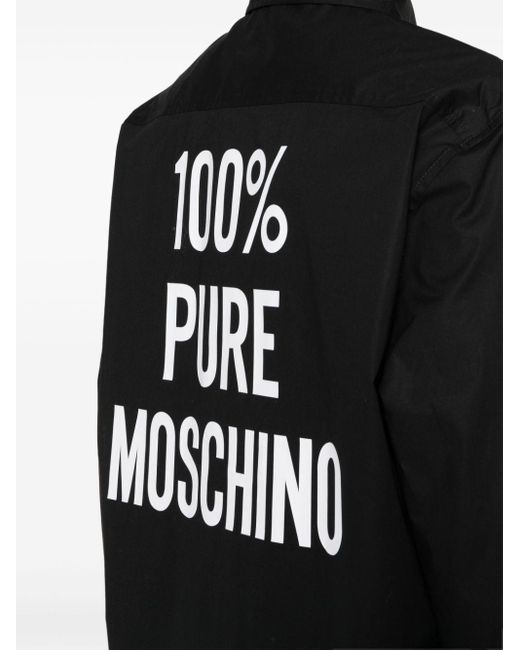 Chemise à logo imprimé Moschino en coloris Black