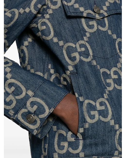 Gucci Jumbo GG Denim Jacket in het Blue