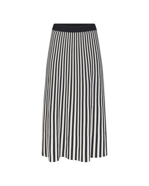 Simon Miller White Clancy Striped Midi Skirt