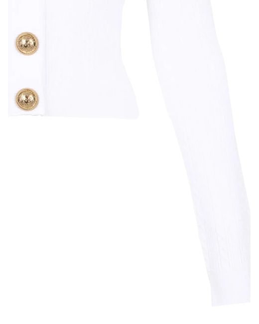 Cardigan A Coste di Balmain in White