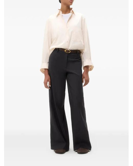 Twp White Patch-Pocket Button-Up Shirt
