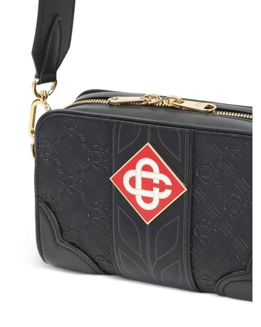 Casablanca Black Monogram Crossbody Bag for men