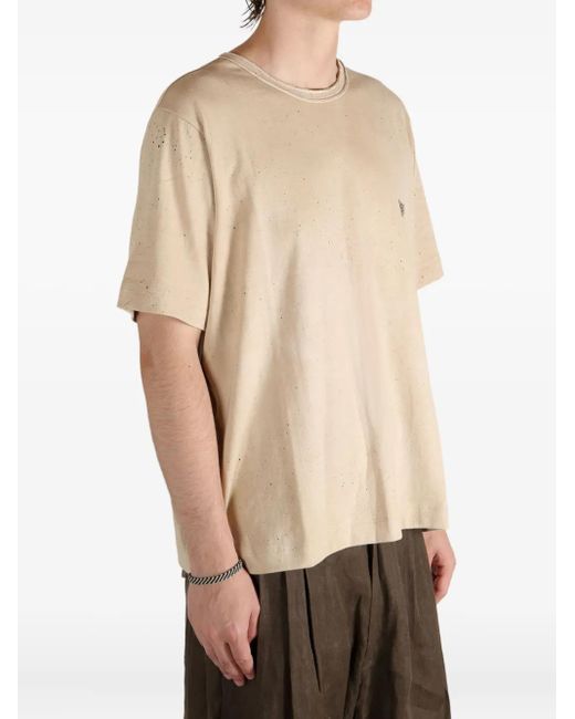 Ziggy Chen Natural Speckled Cotton T-Shirt for men