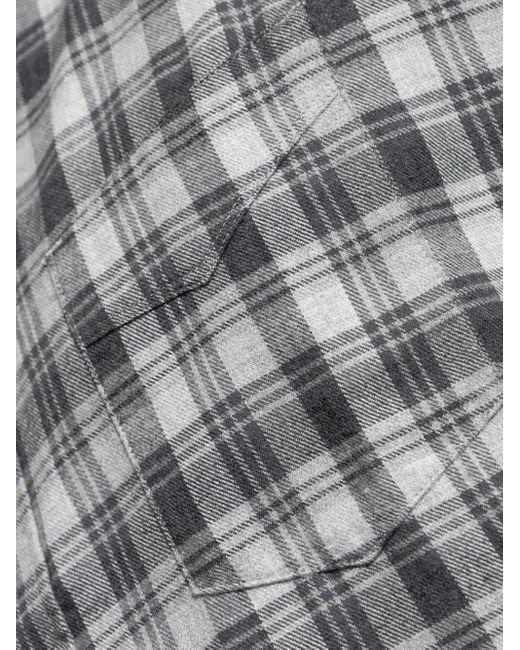 Officine Generale Gray Checked Pocket Shirt for men