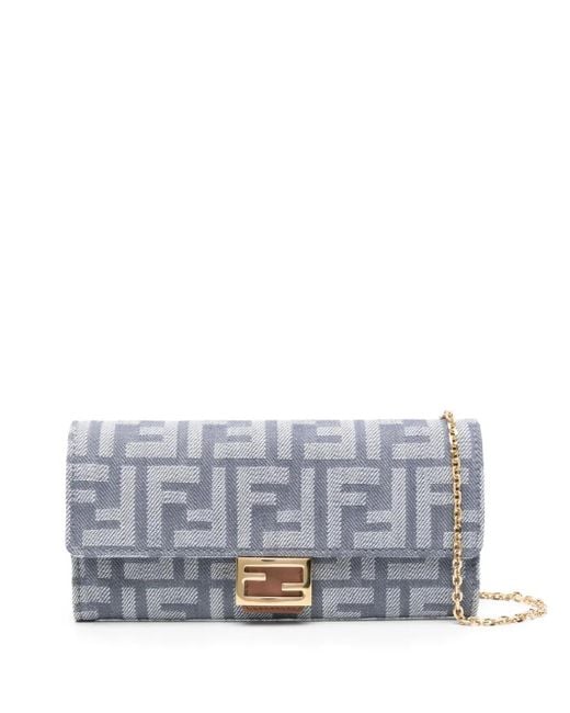 Clutch Baguette Continental di Fendi in Gray