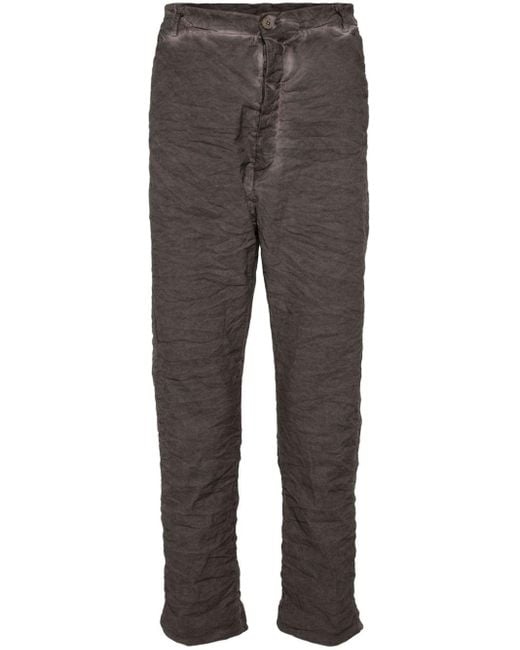 Poeme Bohemien Gray Crease-effect Straight Trousers for men