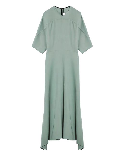 Victoria Beckham Midi-Jurk Met Asymmetrische Afwerking in het Green