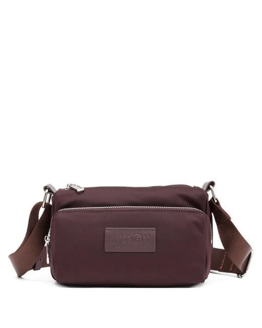 MM6 by Maison Margiela Purple Numeric-Patch Cross Body Bag