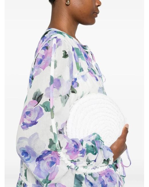 Vestido midi con estampado de trébol Aje. de color Blue