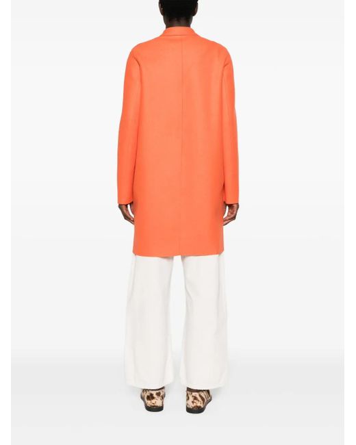 Harris Wharf London Orange Manteau Cocoon En Laine