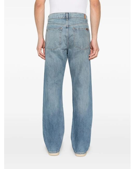 7 For All Mankind Blue Modern Straight Jeans for men