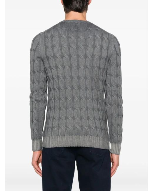 Gran Sasso Pullover Mit Zopfmuster in Gray für Herren