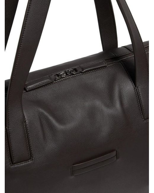 Zegna Black Secondskin Leather Holdall Bag for men