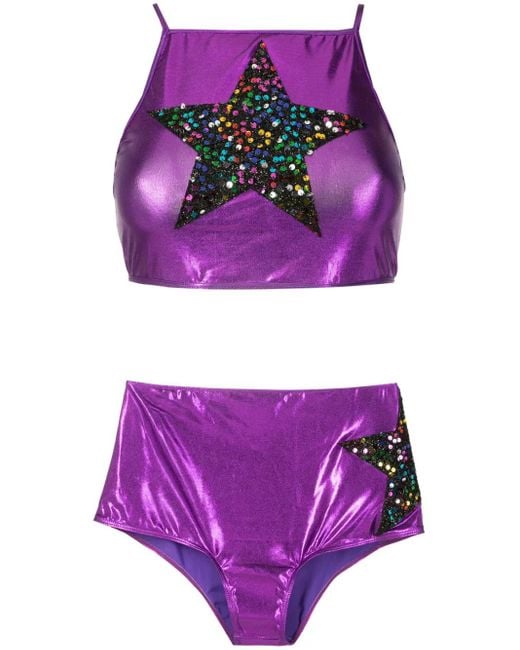 Bikini Carnaval/Festival À Sequins Brigitte Bardot en coloris Purple