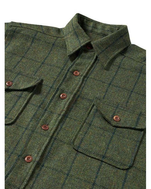 Fortela Green Checked Buttoned Overshirt for men