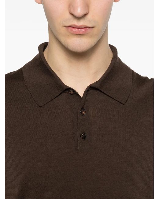 Zanone Brown Buttoned Polo Shirt for men