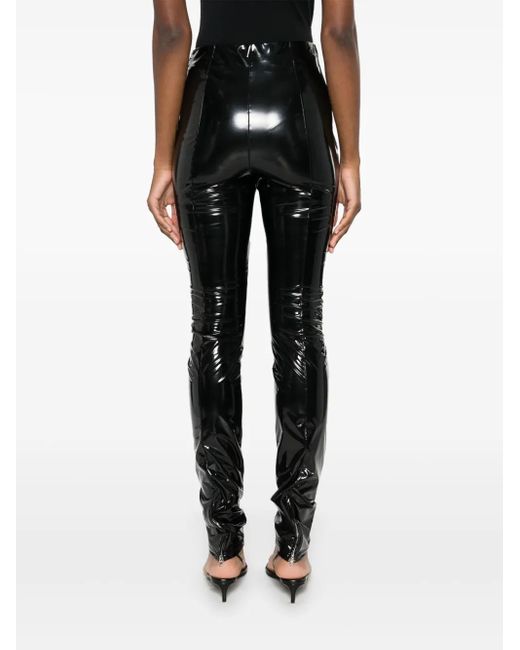 Patrizia Pepe Black Vinyl Leggings