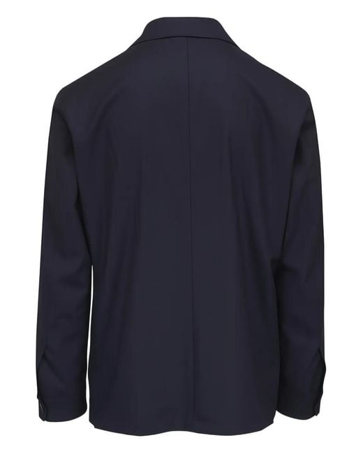 Atelier Munro Blue Buttoned Pocket Jacket for men