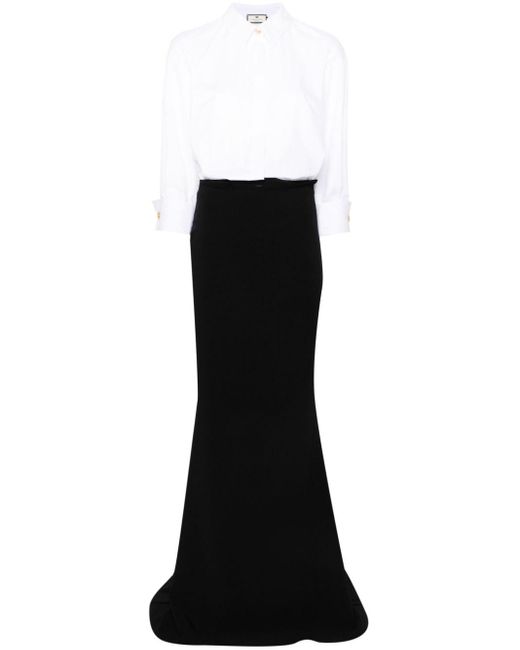 Vestido largo estilo sirena Elisabetta Franchi de color Black