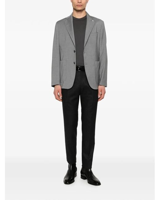 Manuel Ritz Gray Patch-Pocket Blazer for men