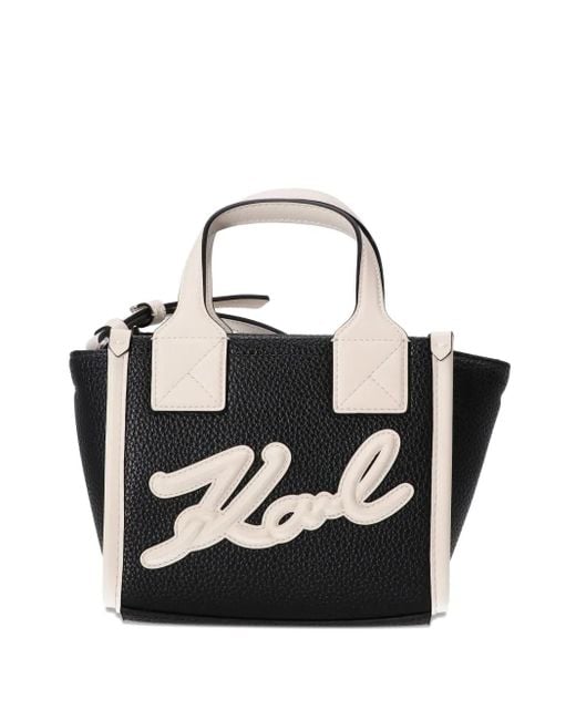 Borsa Tote Con Logo di Karl Lagerfeld in Black