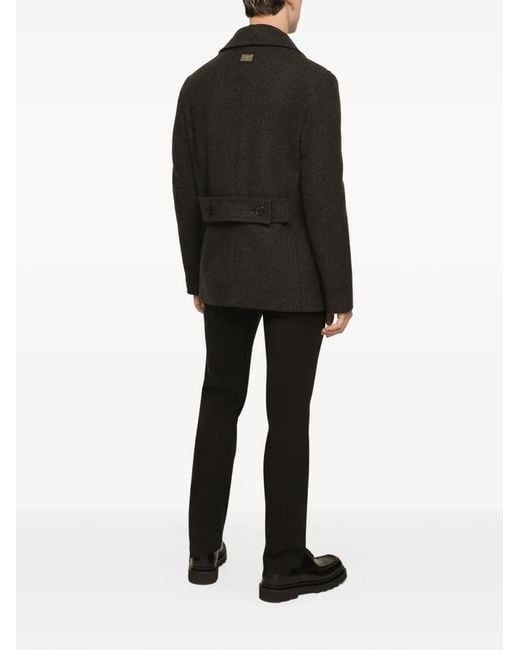 Dolce & Gabbana Black Buttoned Coat for men