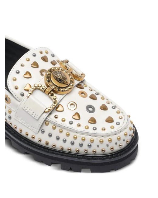 Kurt Geiger Gray Mansion Stud Embellished Loafers