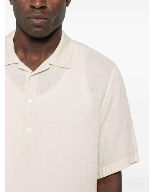 Barena White Short-sleeve Linen Shirt for men