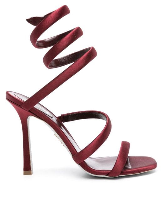 Rene Caovilla Pink Bulgari 105 Satin Ankle Wrap Sandals - Women's - Calf Leather/satin