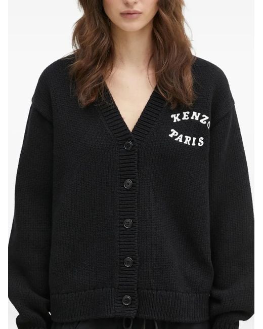 KENZO Black Verdy Market" Floral-Embroidered Cardigan