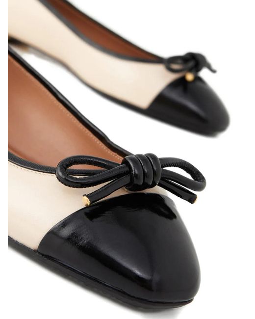 Aquazzura Natural Parisina Bow Round-Toe Ballet Flats