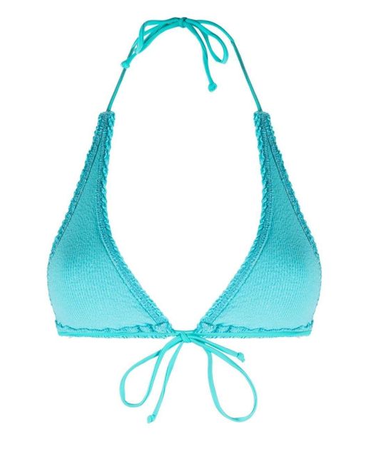 Bondeye Synthetic Sofie Triangle Bikini Top in Blue | Lyst