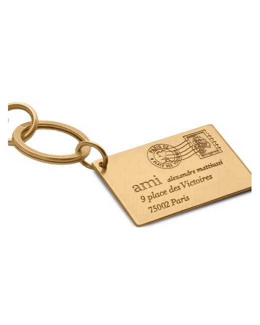 AMI Metallic Enveloppe Logo-Debossed Keyring