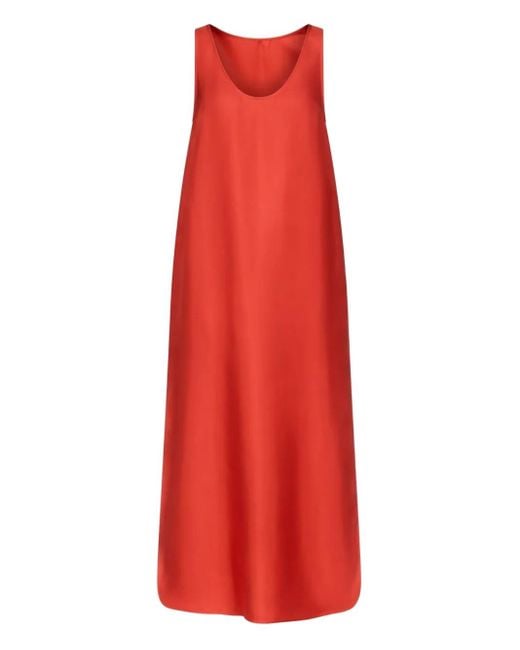 Loulou de Saison スクープネック マキシドレス Red