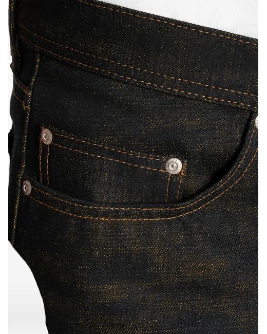 Naked & Famous Black Weird Guy Citrus Kasuri Selvedge Jeans for men