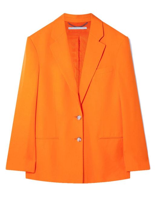 Stella McCartney Blazer Met Enkele Rij Knopen in het Orange