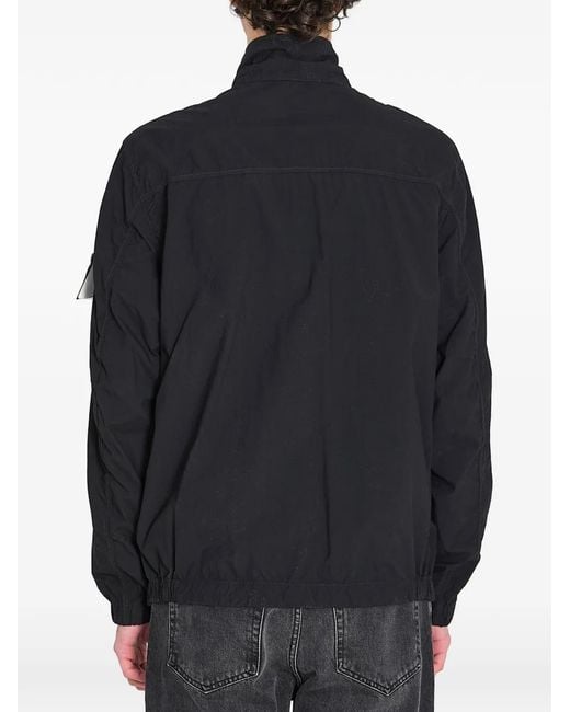 Stone Island Blue Zip-Up Logo-Patch Jacket for men