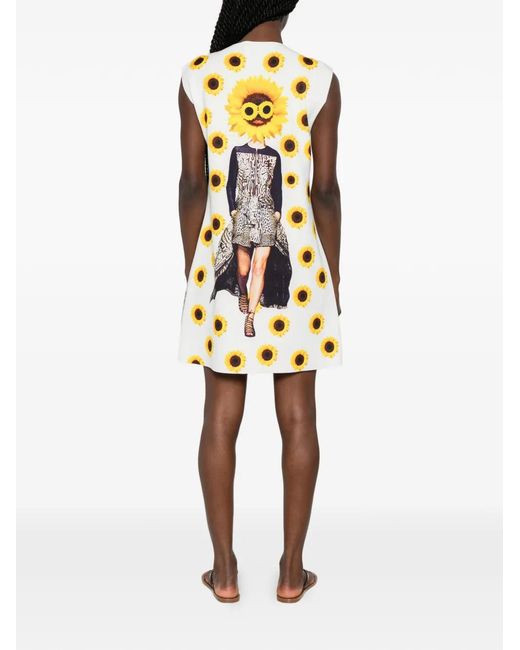 The Artistylist Yellow Gorilla-Print Sleeveless Mini Dress