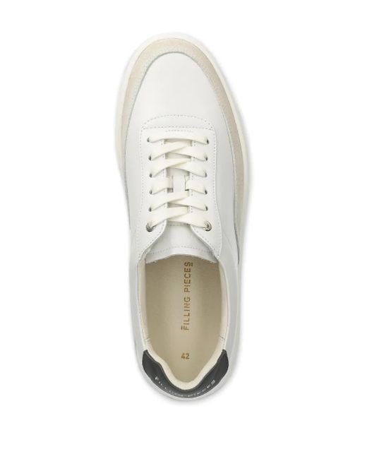 Filling Pieces White Suede Low-Top Sneakers for men