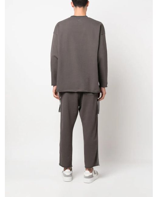 White Mountaineering Gray Logo-Print Draped-Strap Sweatshirt for men