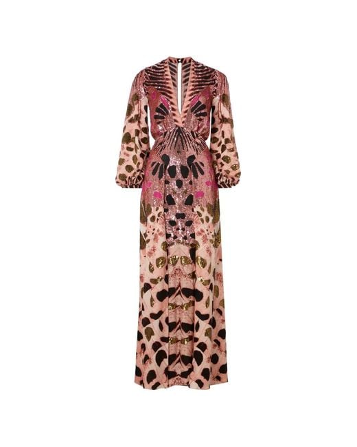 Temperley London White Emperor Sequin Print Gown