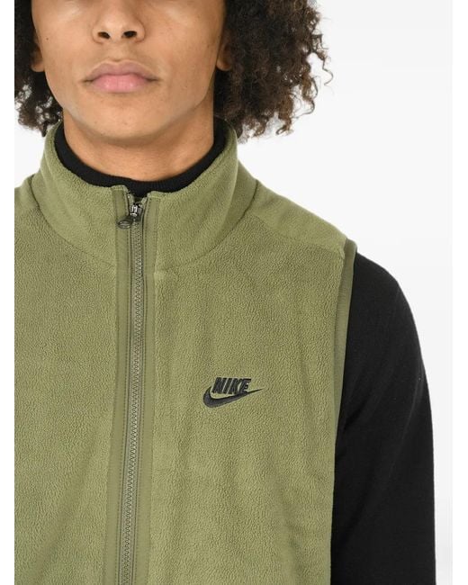 Nike Green Logo-Embroidered Gilet for men