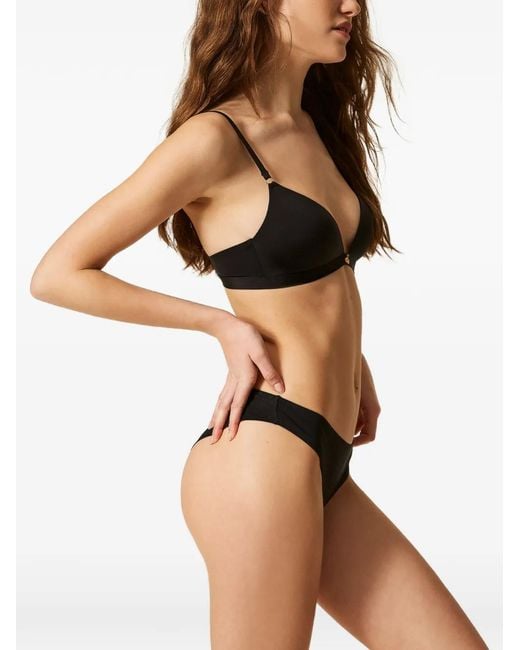 Twinset Black Charmeuse Triangle Bra